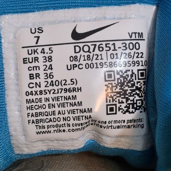 Air Vapormax Plus Mint Foam Laser Blue Shoes DQ7651-300 Women's Size 7 - Picture 7 of 7